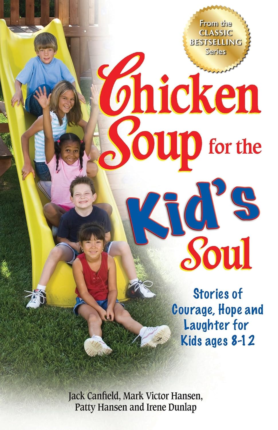 Chicken Soup for the Kid's Soul children's book cover with kids on slide and bold title