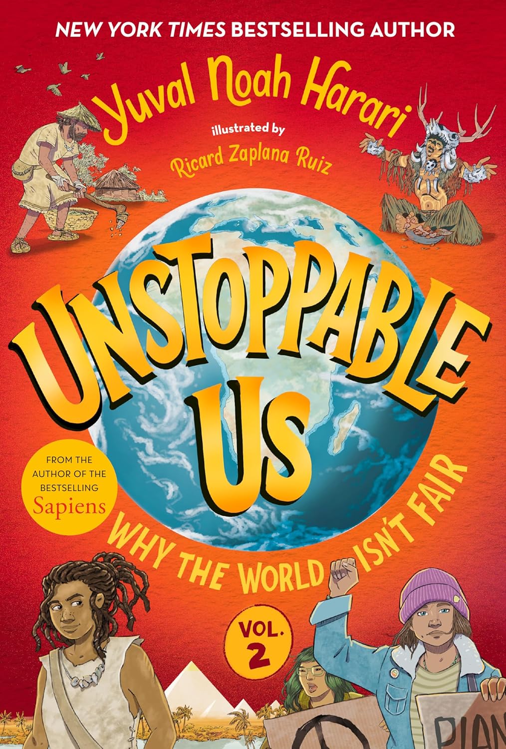 Unstoppable Us Volume 2 book cover, illustrated title and globe with kids