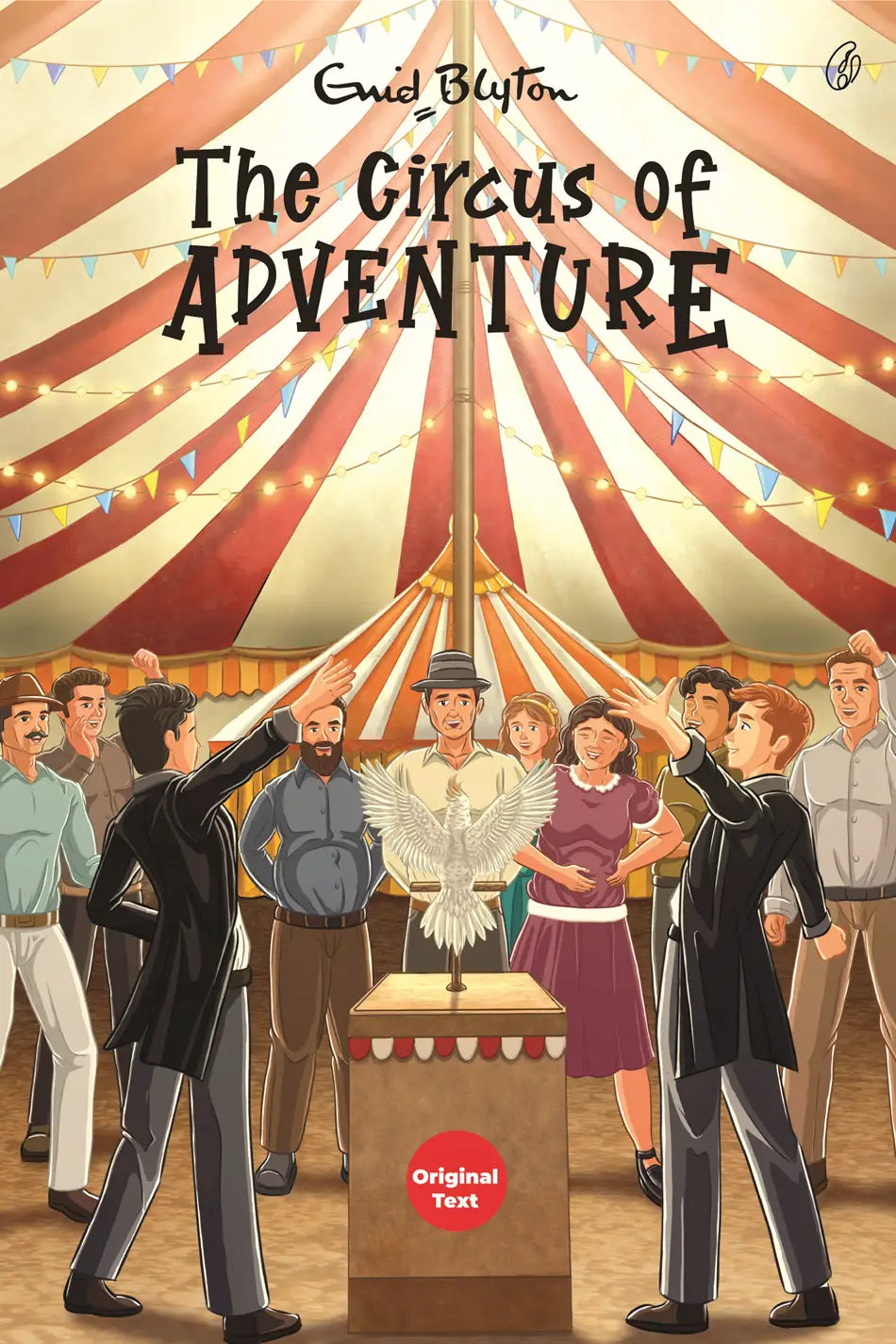 Adventure series book cover with circus tent illustration, performers, and Original Text badge