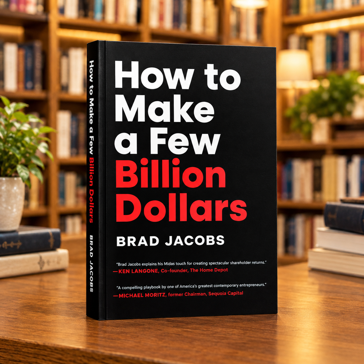 Black paperback book cover with large white and red title text, Brad Jacobs author name