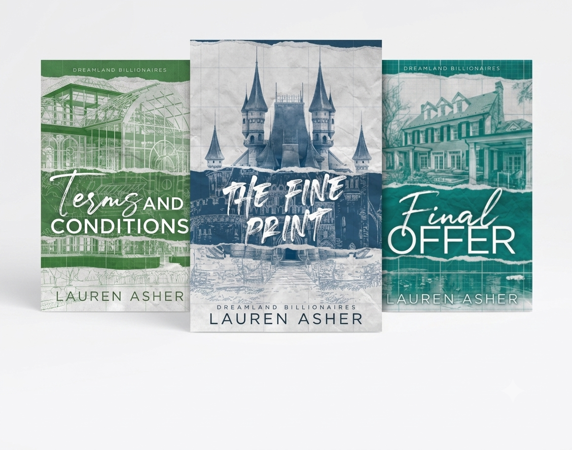 Dreamland Billionaires series paperback covers: Terms and Conditions, The Fine Print, Final Offer