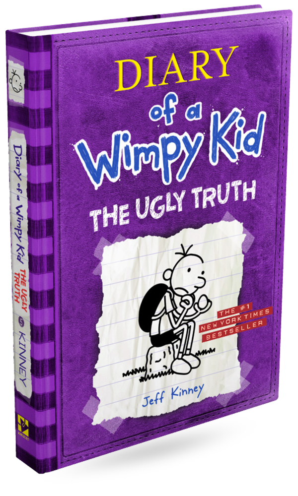 Purple paperback novel cover with 'Diary of a Wimpy Kid: The Ugly Truth' title
