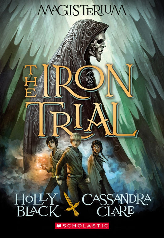 Fantasy novel book cover with warrior figure and iron-trial title lettering