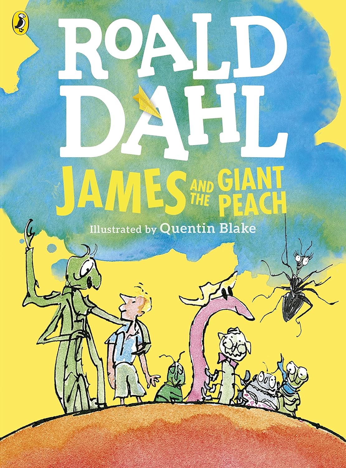 Roald Dahl James and the Giant Peach illustrated novel cover with characters and giant peach
