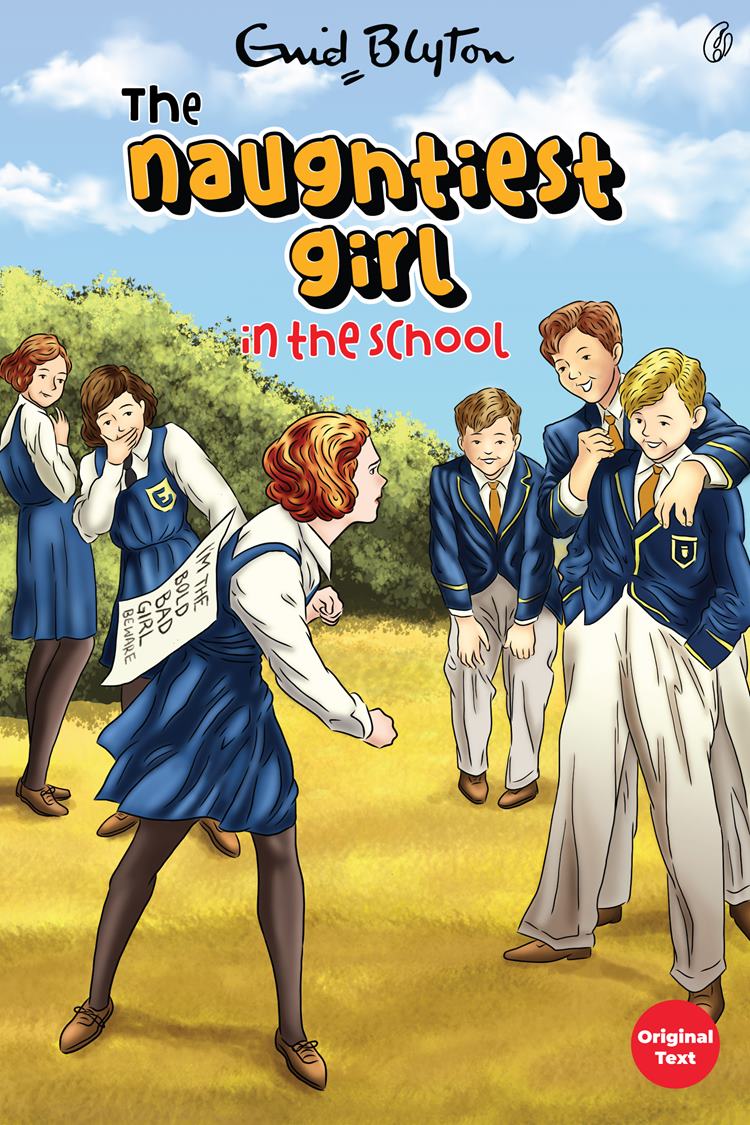 Children's school adventure book cover with illustrated students walking in a yard
