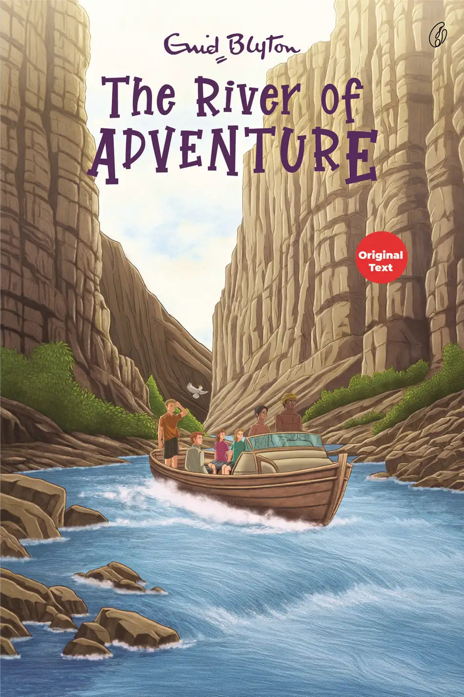Children's adventure novel cover: canoe on a river with “The River of Adventure” title.