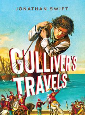 Travel book cover with illustrated boy and bold red title text