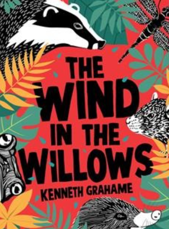 Book cover with bold title, illustrated animals and foliage in red, green, and black