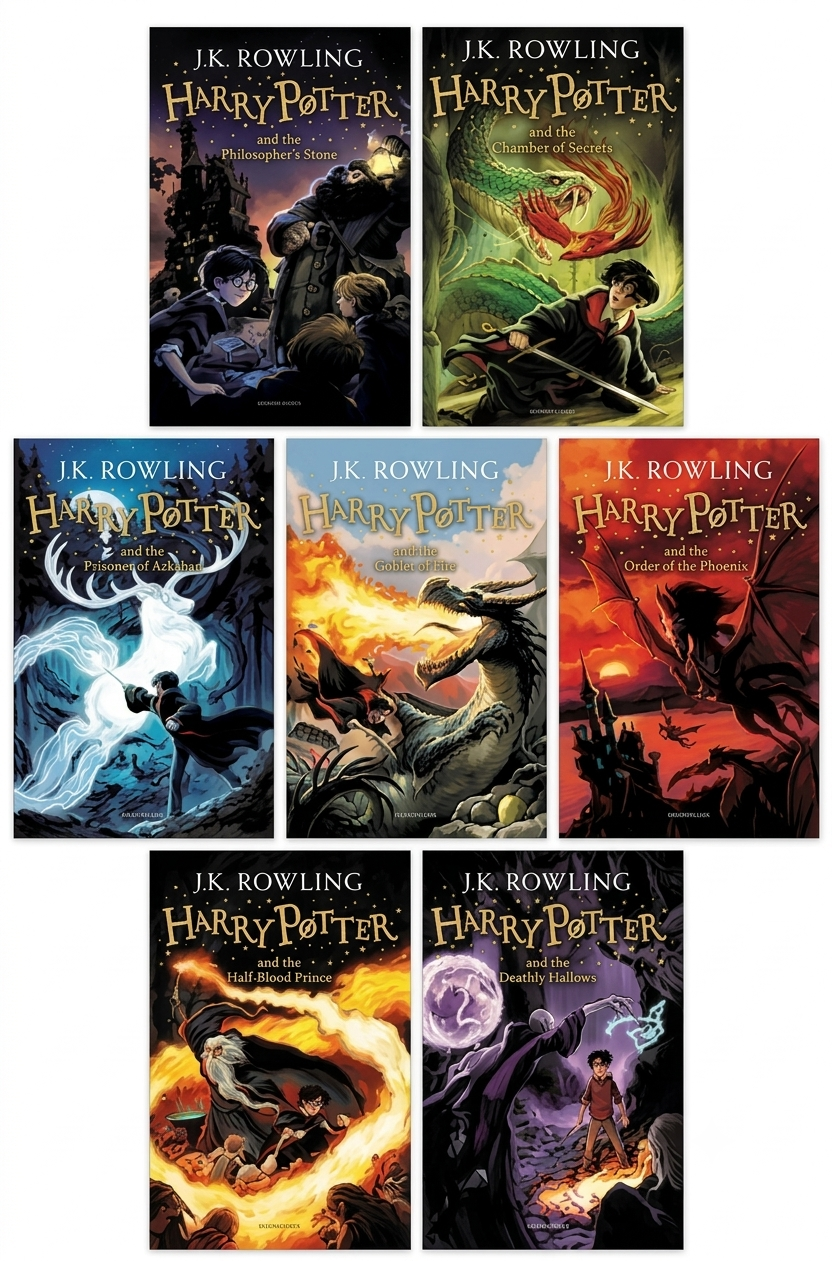 Harry Potter Full 7 Book Set by J. K. Rowling (Normal Quality)