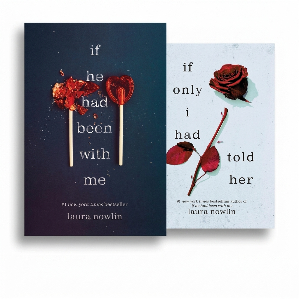 Paperback book set by Laura Nowlin, starry cover with heart candles and red rose