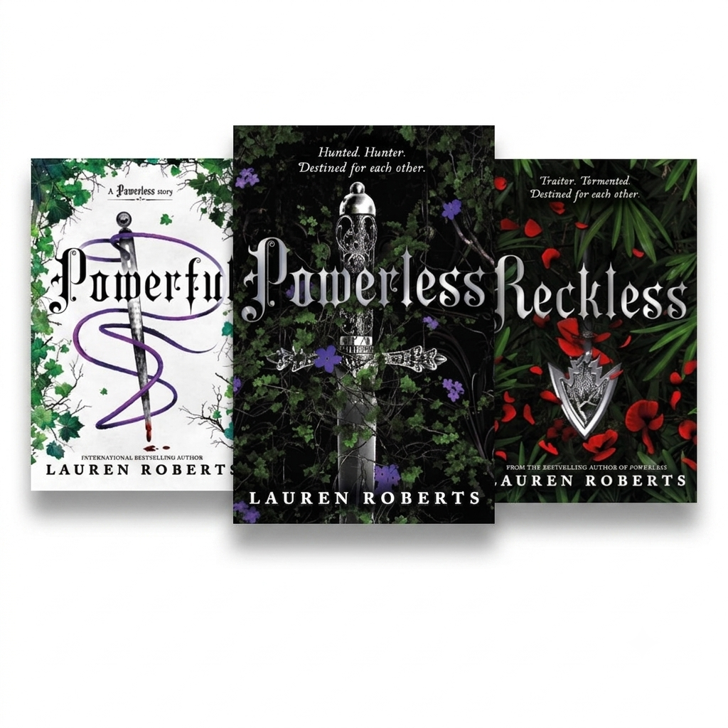 Fantasy book trilogy set with three illustrated paperback covers
