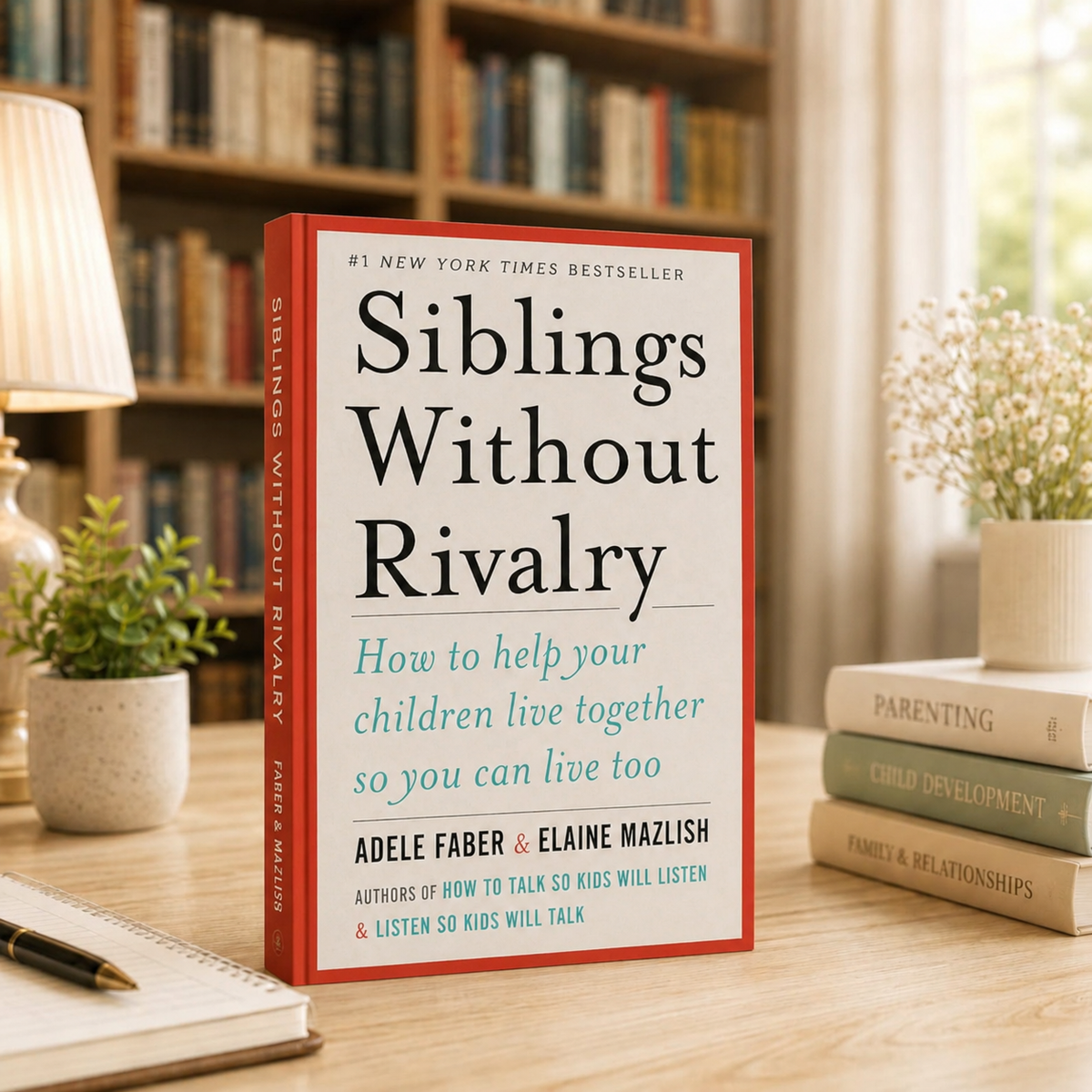Hardcover parenting book: 'Siblings Without Rivalry' subtitle 'How to help'
