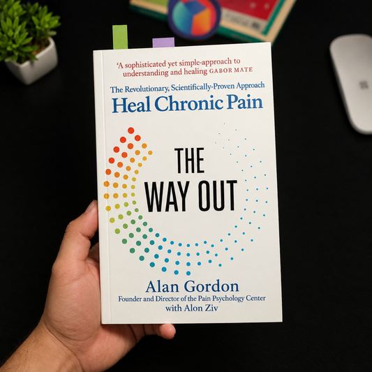 Paperback book 'The Way Out' by Alan Gordon, colorful dot-arc cover