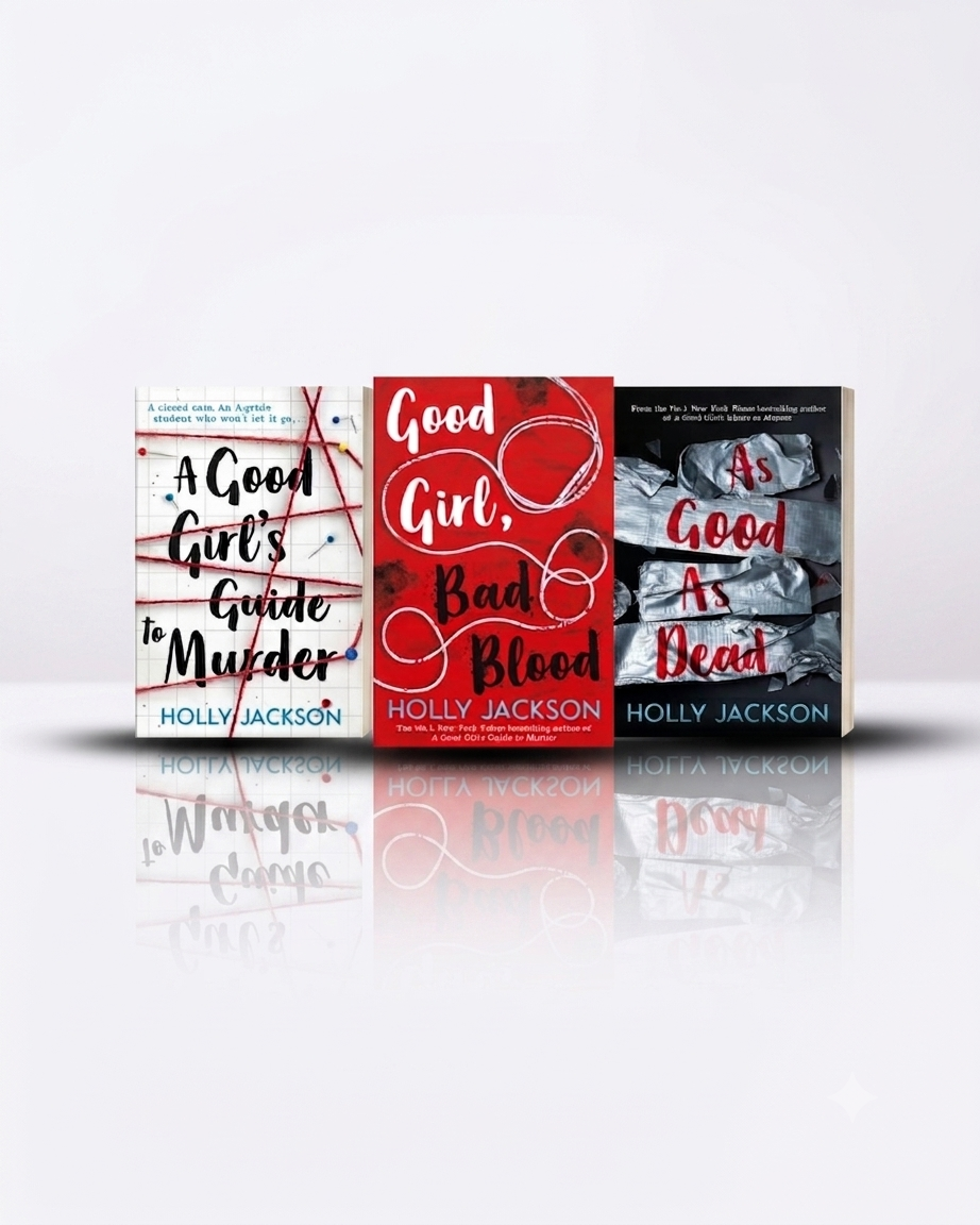 Murder mystery book series by Holly Jackson, three paperback covers