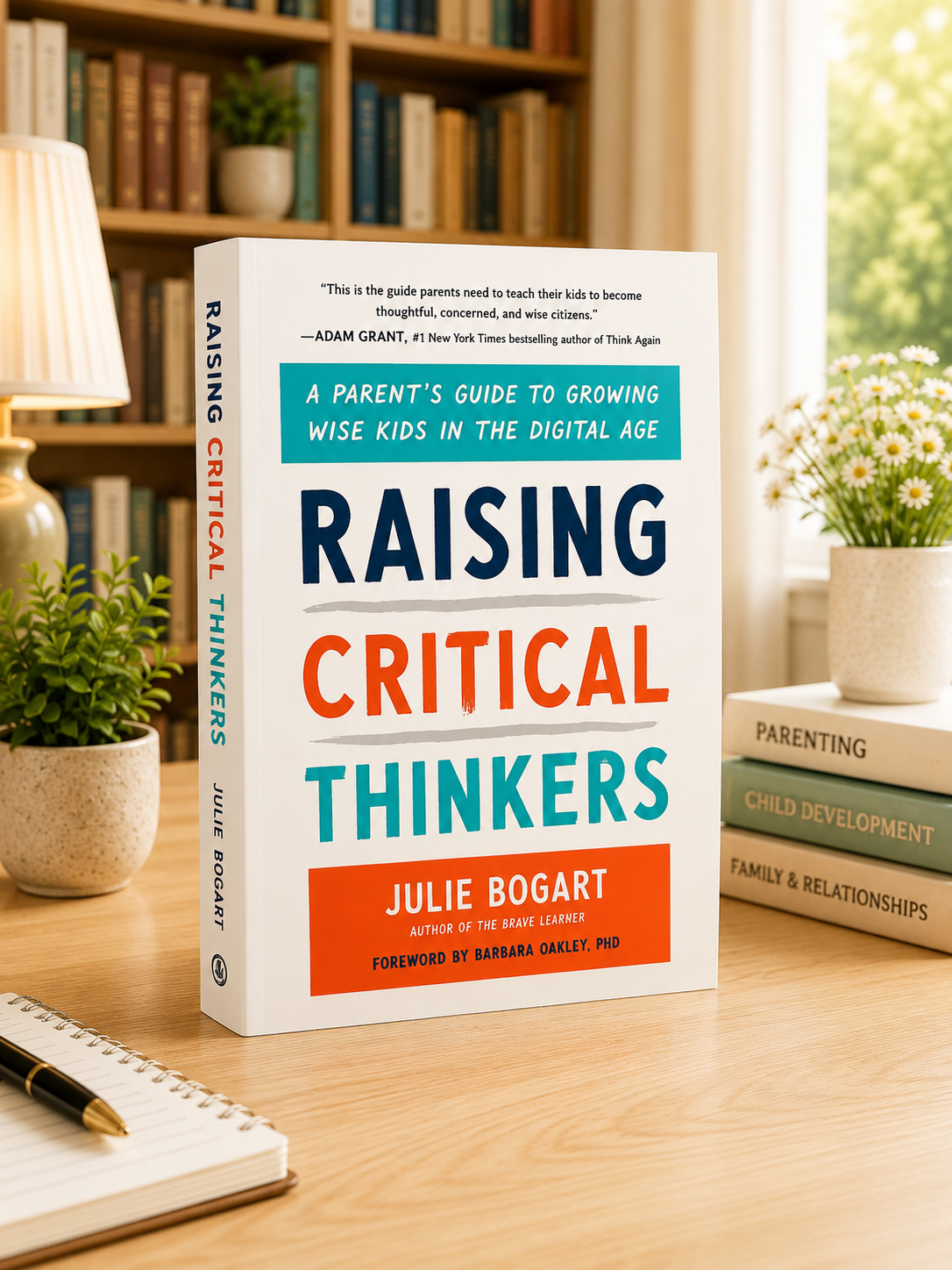 Raising Critical Thinkers book with colorful title text on white cover